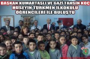 BAŞKAN KUMARTAŞLI VE GAZİ TAHSİN KOÇ HÜSEYİN TÜRKMEN İLKOKULU ÖĞRENCİLERİ İLE BULUŞTU