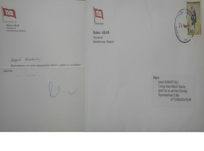 BAŞKAN KUMARTAŞLI VE DERNEĞİMİZE GENEL KURMAY BAŞKANI ORG.HULİSİ AKARDAN TEBRİK                  