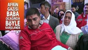 AFRİN YARALIMIZ P.UZM.ÇVŞ.RESUL ÜNAL EVİNE GETİRİLDİ.