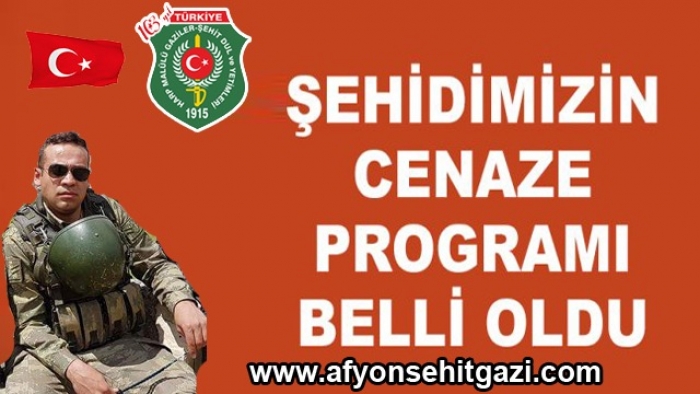 ŞEHİDİMİZ P.UZM.ÇVŞ. İBRAHİM IMIŞ 'IN TÖREN PROGRAMI BELLİ OLDU                  
