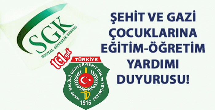 2018-2019 YILI ŞEHİT GAZİ ÇOCUKLARI ÖĞRETİM YARDIMLARI İLE İLGİLİ SON BİLGİLENDİRME                  