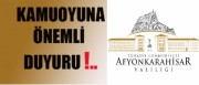AFYONKARAHİSAR VALİLİĞİ ŞEHİT GAZİ’LER ADINA YARDIM TOPLAYANLARA KARŞI VATANDAŞI UYARDI.