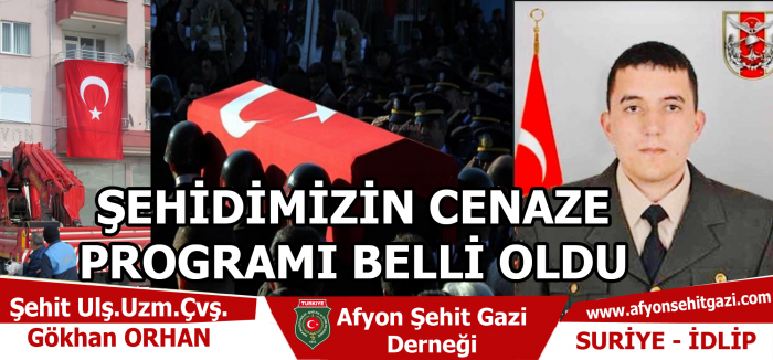 ŞEHİDİMİZİN CENAZE PROGRAMI BELLİ OLDU 04.02.2020                  
