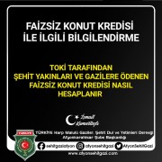 BAŞKAN KUMARTAŞLI 2025 YILI (TOKİ) TOPLU KONUT FONU TARAFINDAN ŞEHİT YAKINLARI VE GAZİLERE ÖDENEN KONUT KREDİSİ İLE İLGİLİ AÇIKLAMA YAPTI