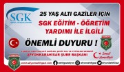 BAŞKAN KUMARTAŞLI: “25 YAŞININ ALTINDAKİ ER GAZİLERE SGK TARAFINDAN EĞİTİM YARDIMI ÖDENMEKTEDİR.”
